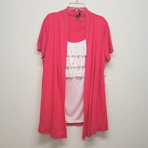 Allie & Rob Cardigan w/built in white tank NWT